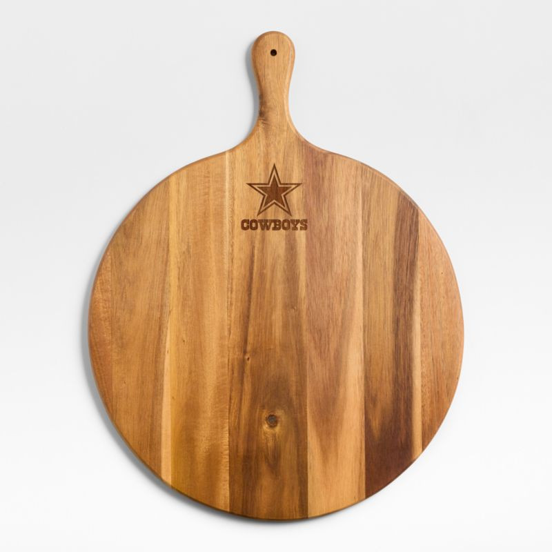 NFL Dallas Cowboys Tondo Acacia Round Serving Board | Crate & Barrel