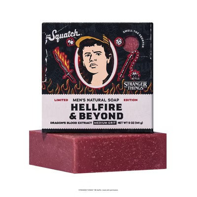 DR. SQUATCH Stranger Things Men's All Natural Bar Soap - Hellfire & Beyond - 5oz | Target
