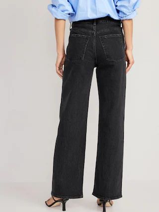 Extra High-Waisted Wide-Leg Black Jeans for Women | Old Navy (US)