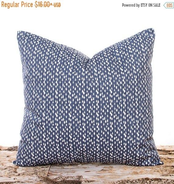 SALE ENDS SOON Riverbed Dark Blue Throw Pillow Cover, Blue Decorative Pillows, Accent Pillow, Blu... | Etsy (US)