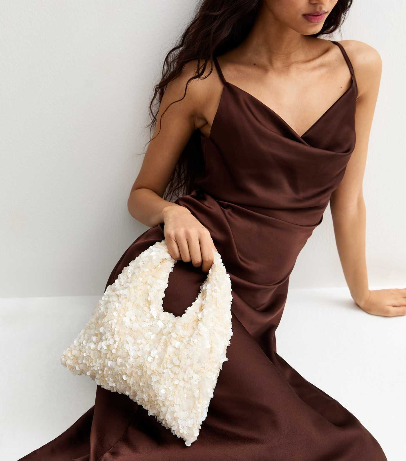 Cream Sequinned Grab Bag | New Look | New Look (UK)