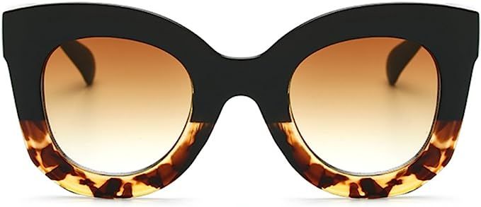 Butterfly Sunglasses Semi Cat Eye Glasses Plastic Frame Clear Gradient Lenses | Amazon (US)