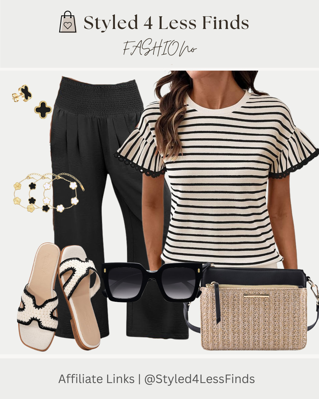 Obsessed is an understatement 🤍 these adorable woven slides are giving effortless chic for spring + summer and I can’t get enough.

Paired with easy black trousers and a classic striped knit, this look is equal parts polished and comfy—perfect for everyday errands, lunch dates, or travel days

Style tip: When you’re wearing a bold black + white combo, add texture (like woven shoes or a straw bag) to soften the contrast and instantly elevate the whole look. 

 #LTKcanada #LTKover50style #LTKstyletip
