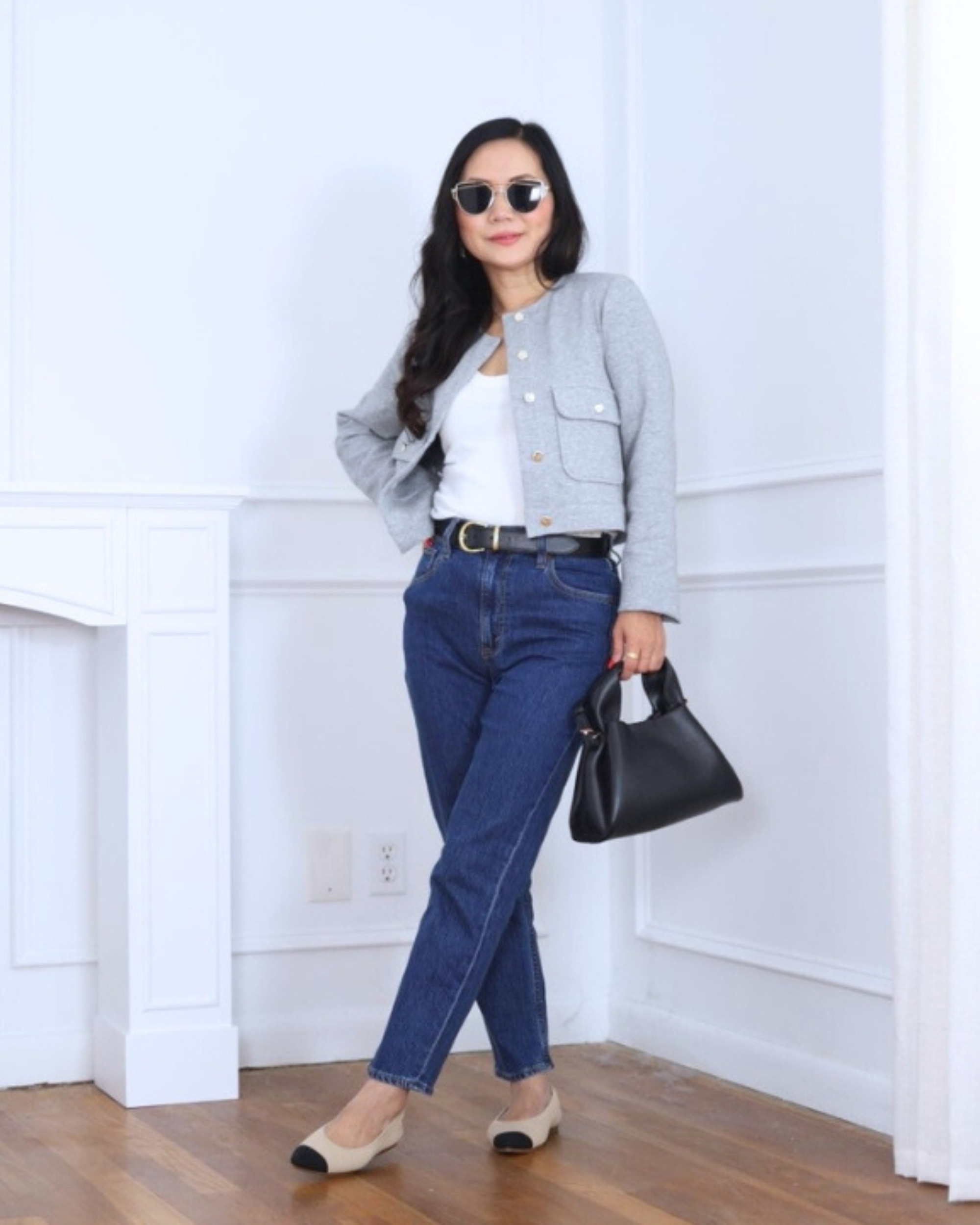 Wearing a cropped jacket from Mango with jeans from Abercrombie and a bag from Quince — simple, polished, and easy for everyday wear. I’m 5’2, wearing size S.

#LTKStyleTip #LTKOver40 #LTKPetite