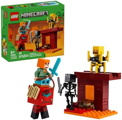 LEGO Minecraft The Nether Lava Battle Toy and Playset - Building Minecraft Toy for Kids, Ages 6+ ... | Amazon (US)