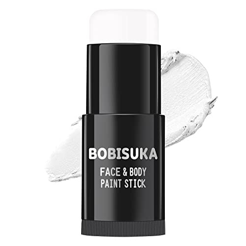 BOBISUKA Face Body White Paint Stick, Clown Makeup Eye Black Sticks for Sports, White Foundation Face Painting Kit for Halloween Skeleton Vampire Mime Skull Joker Special Effects Cosplay SFX Costume | Amazon (US)
