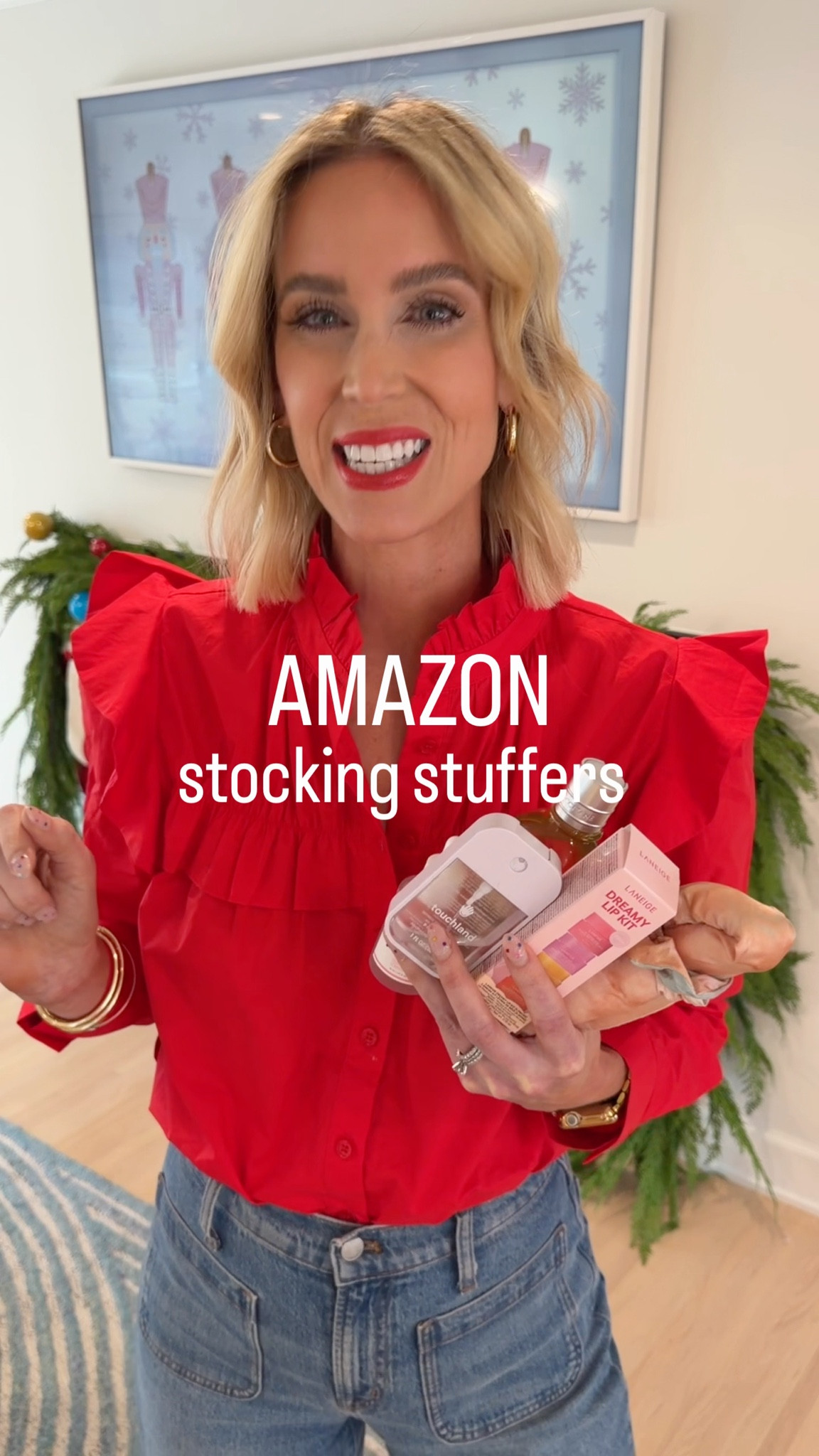 Best of Amazon stocking stuffer gift ideas!! If you’re looking for gift ideas for the lady in your life, these are all easy and affordable and span all ages!! 

Touchland hand sanitizer, best lip mask, luxurious shower oil, the best heatless curling system, an affordable face serum, and Odwalla and Stanley cups on sale!  

@amazon #ad #founditonamazon #Winterfavorites2025