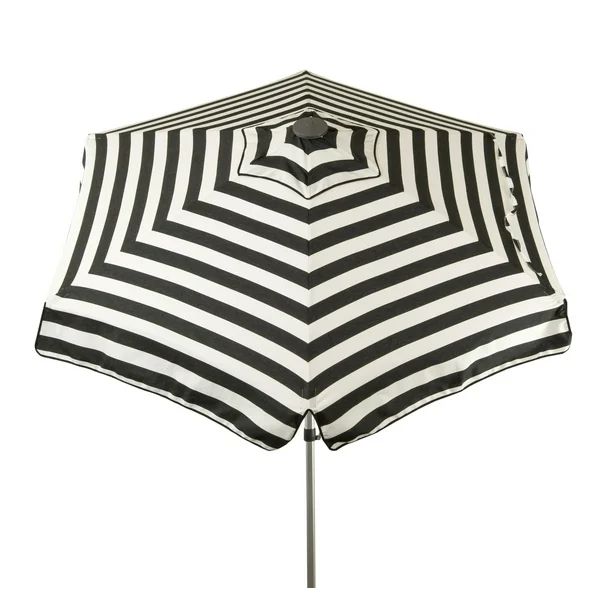 DestinationGear 6.5 ft Black and White Deluxe Italian Stripe Patio Umbrella - Walmart.com | Walmart (US)
