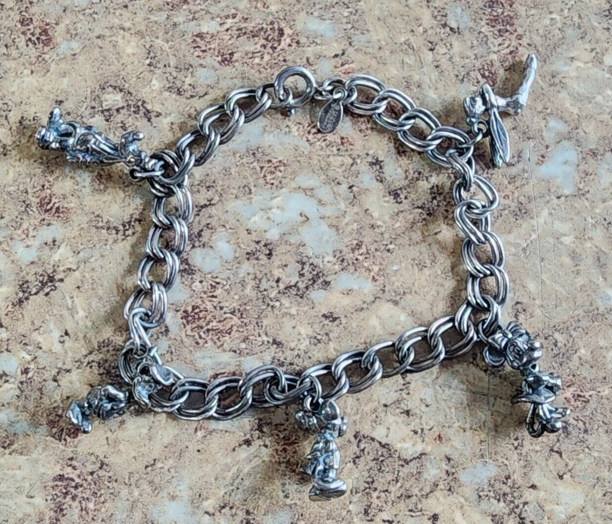 Disney Mickey, Minnie, Goofy, Donald, Tinkerbell Sterling Silver Charm Bracelet | eBay US