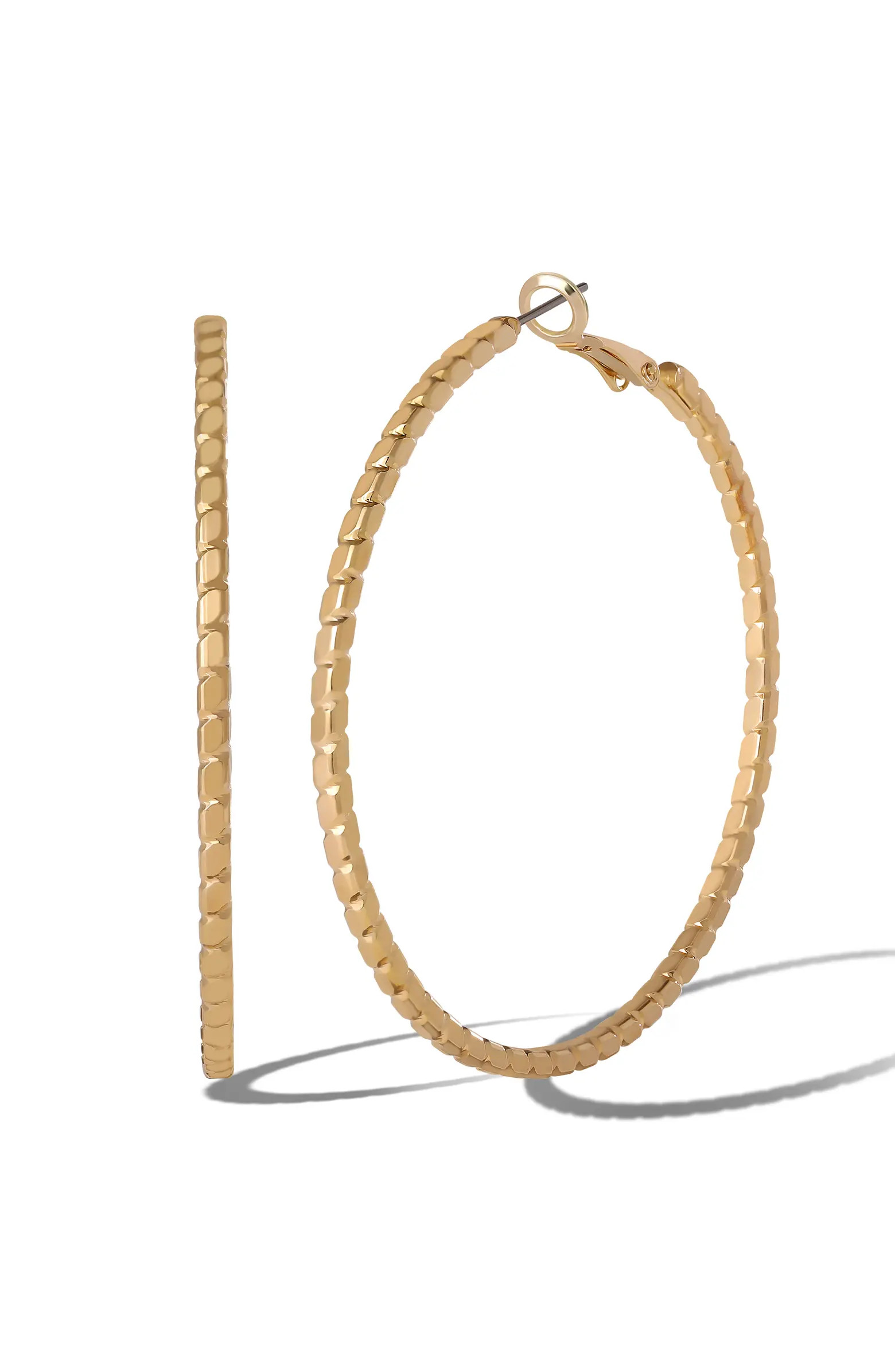 Twisted Gold-Tone Statement Hoop Earrings | Nordstrom