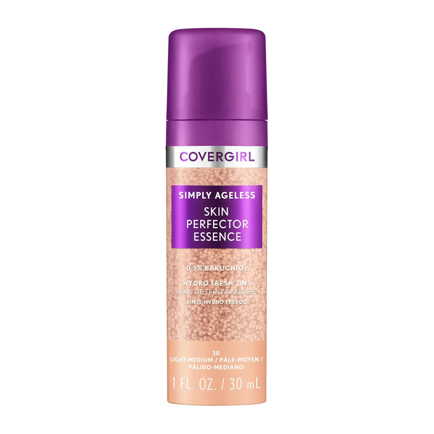 Covergirl Simply Ageless Skin Perfector Essence Foundation, 30 Light-Medium,Tinted Skincare Makeup Hybrid, Sheer Tint, Radiant Finish, Glowy Finish, Vegan Formula, 1.0oz | Amazon (US)