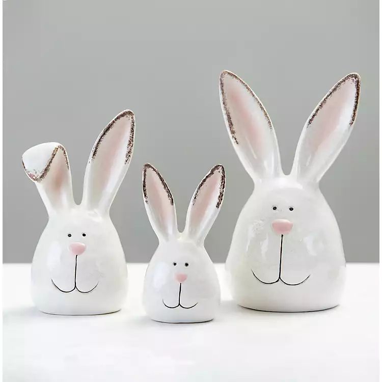 Crackle Finish Bunny Heads, Set of 3 | Kirkland's Home
