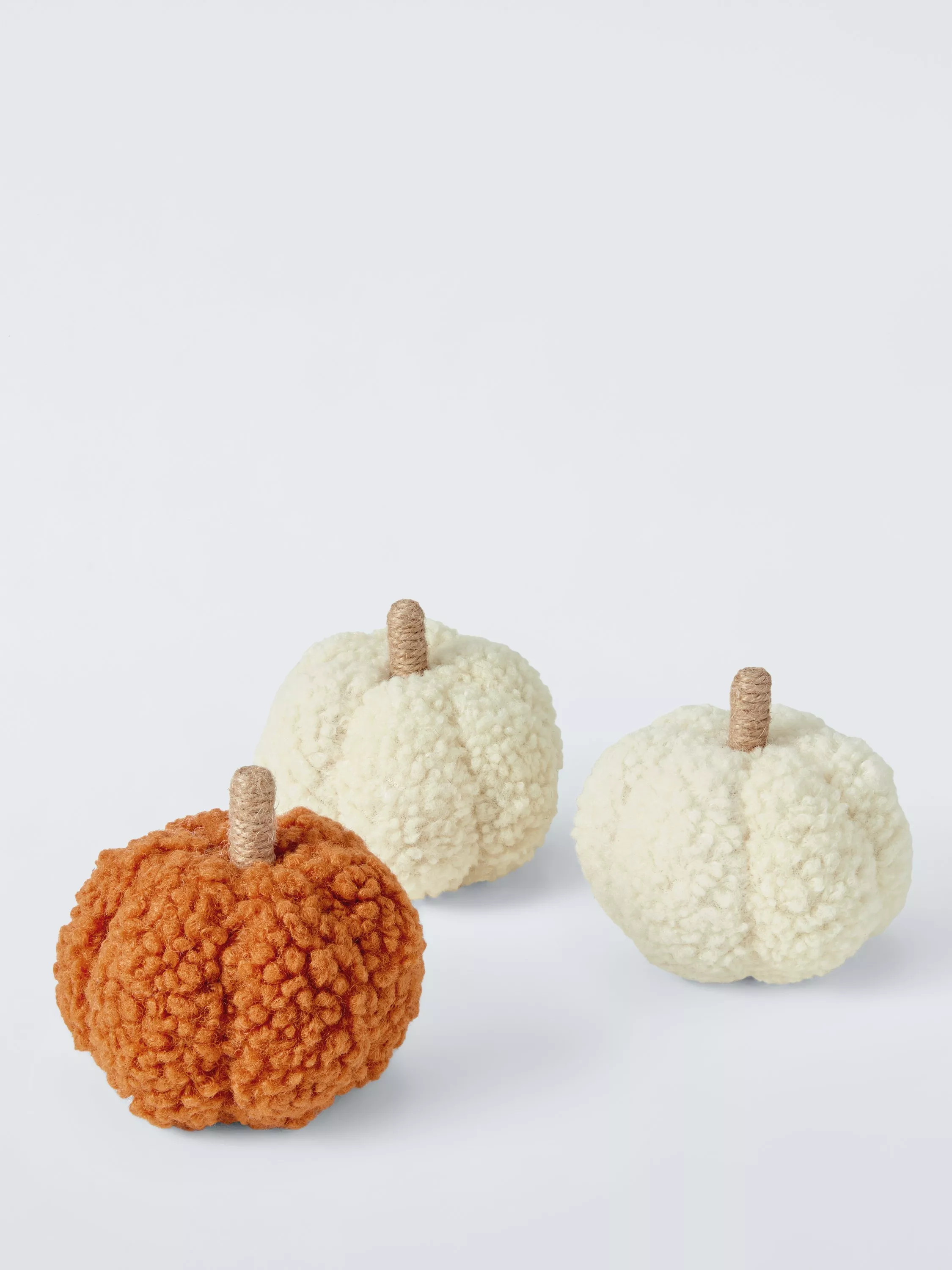 John Lewis Boucle Pumpkin Decoration, Set of 3, Multi | John Lewis (UK)