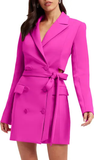 Cutout Back Long Sleeve Scuba Blazer Dress | Nordstrom