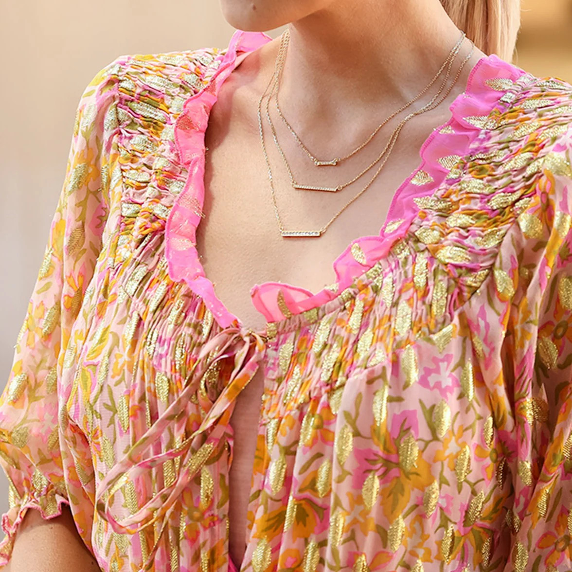 Alicia Pavé Crystal Bar Pendant Necklace | Victoria Emerson