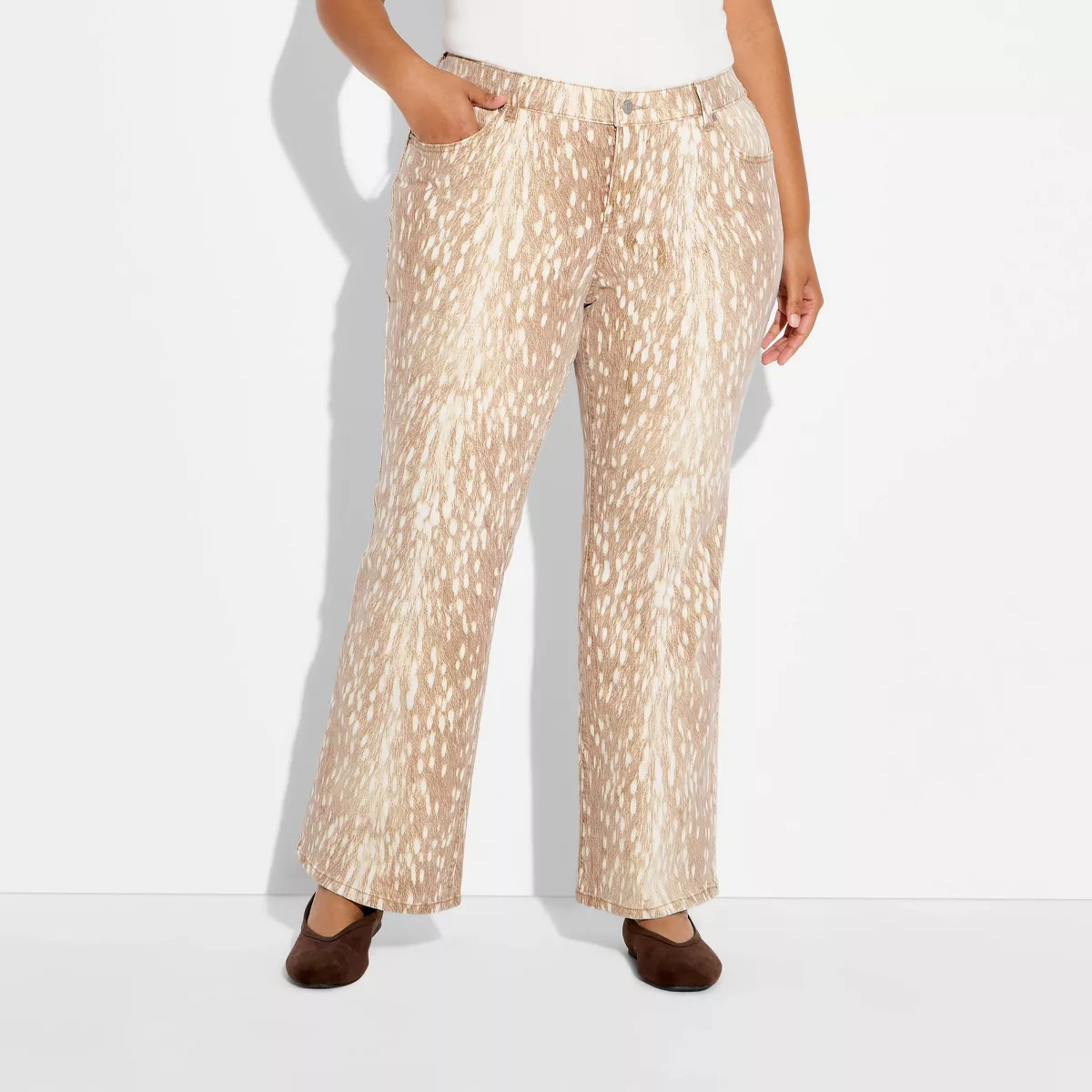 Women's Low-Rise Baby Boot Jeans - Wild Fable\u2122 Brown Doe Print 17 | Target