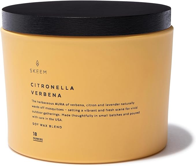 Skeem Aura Citronella 3-Wick Candle - Verbena Scented Candle - Citronella, Verbena, Citron and La... | Amazon (US)