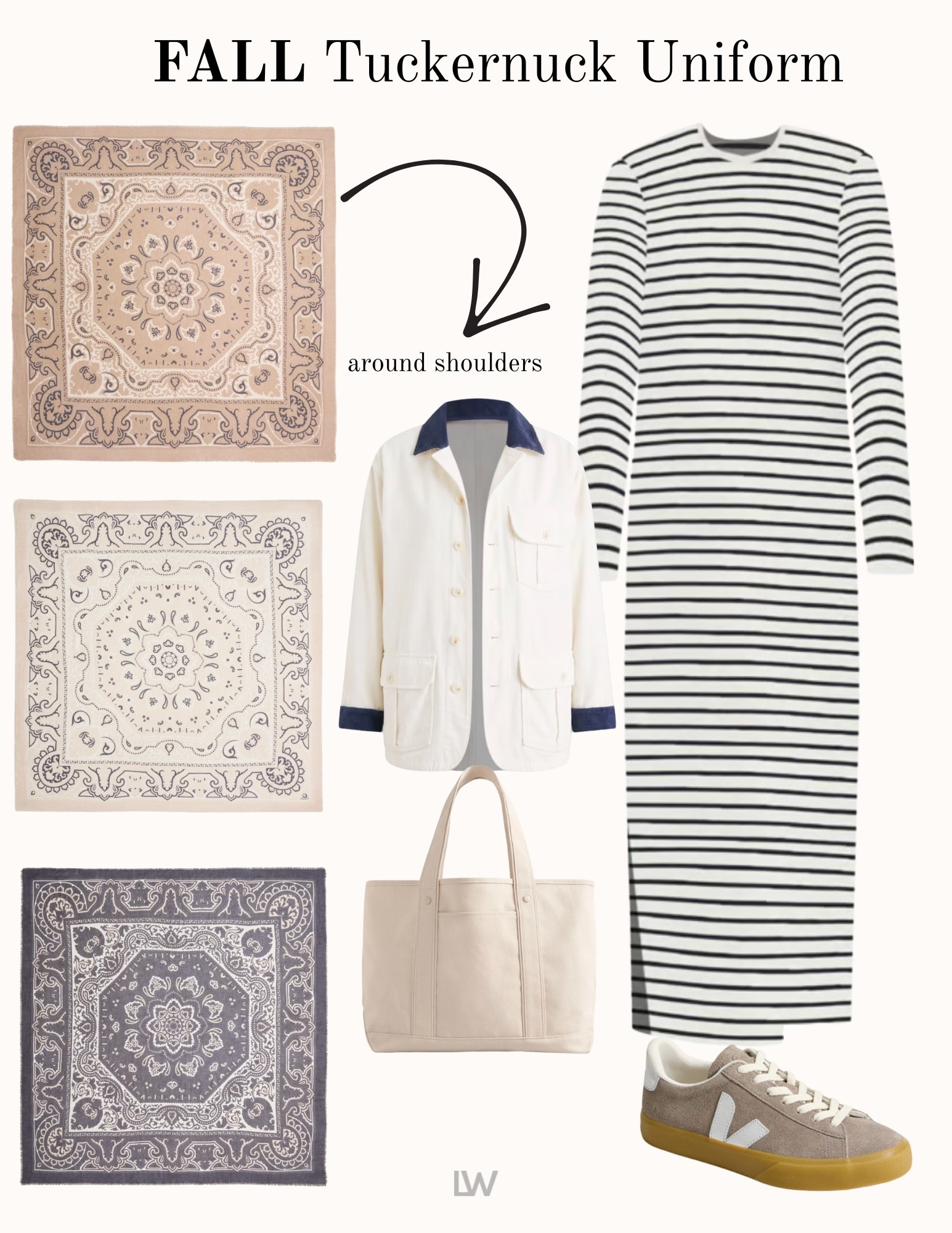 Ordered! Love those new oversized bandanas wraps and the classic striped dress is always a good buy for fall.