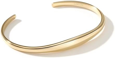 NVWAROCK Gold Cuff Bracelets Stackable Plain Dome Adjustable Open Bracelets for Women Classic Dai... | Amazon (US)
