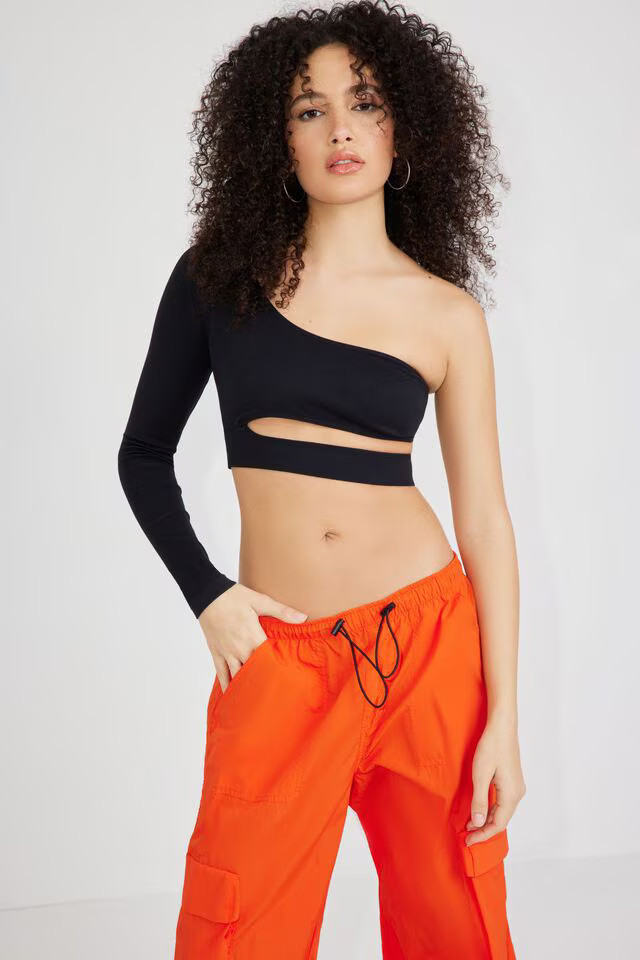 Asymmetric Cut Out Long Sleeve Top | Garage Clothing