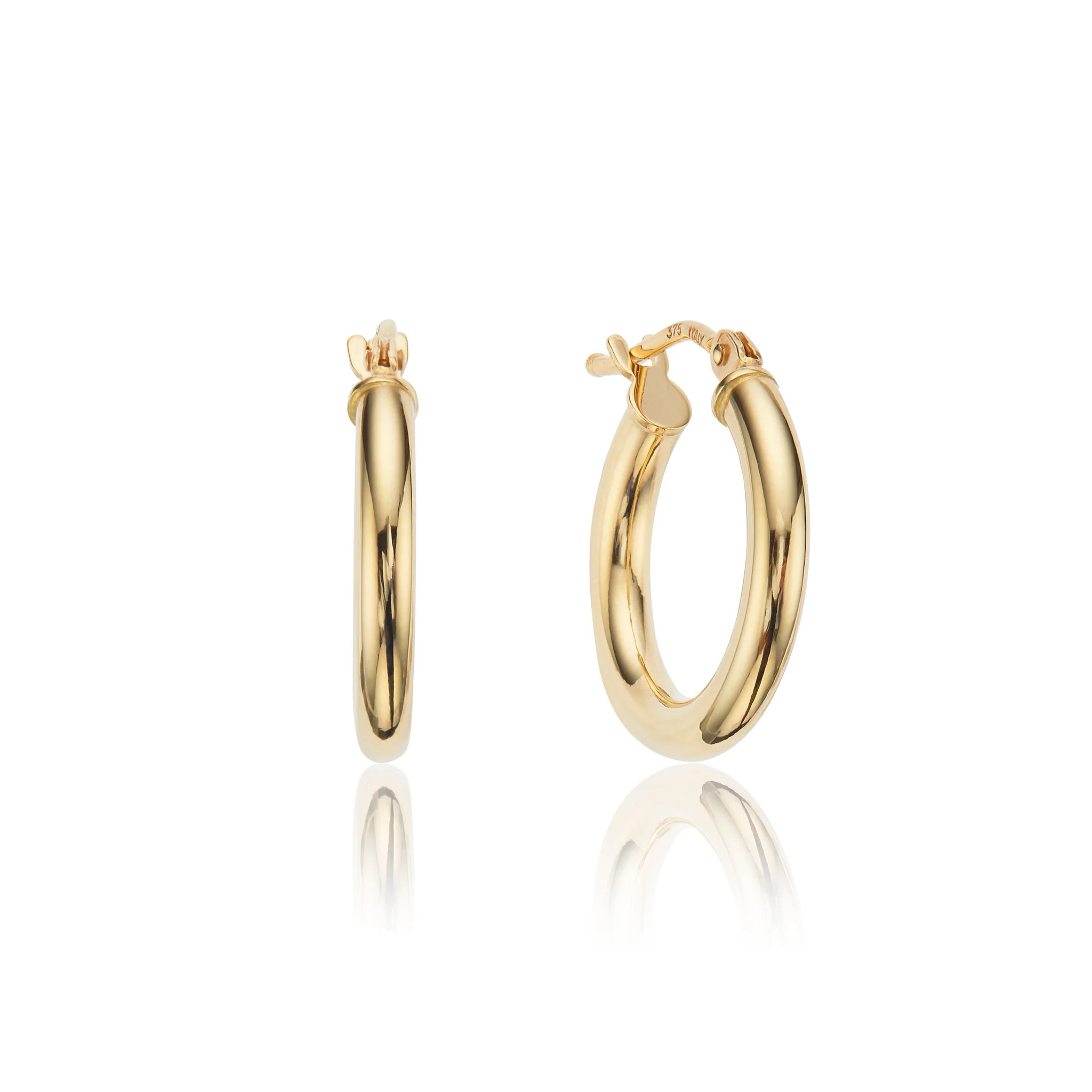 Solid Gold Small Rounded Hoop Earrings | Lily & Roo