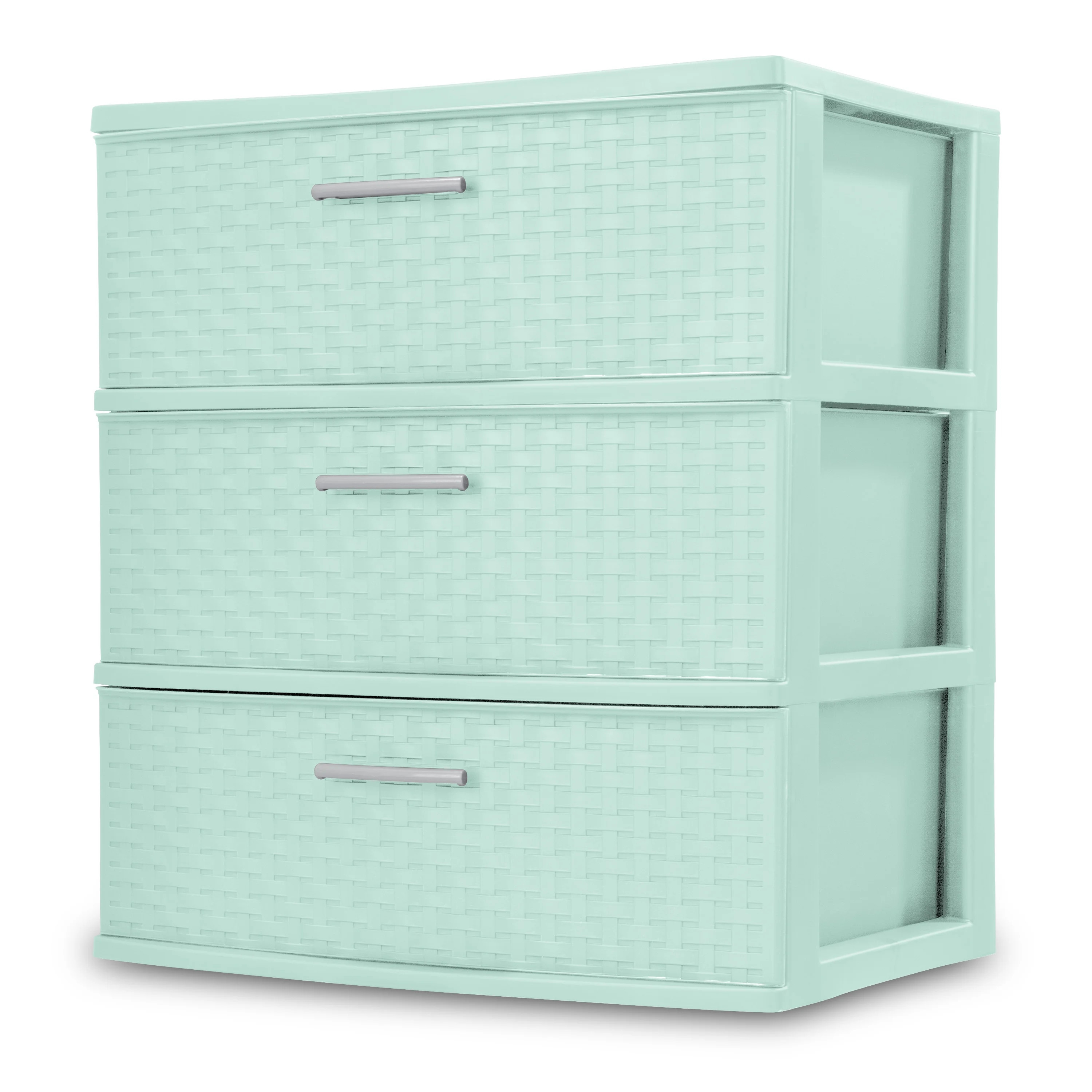 Sterilite 3 Drawer Wide Weave Tower Classic Mint - Walmart.com | Walmart (US)