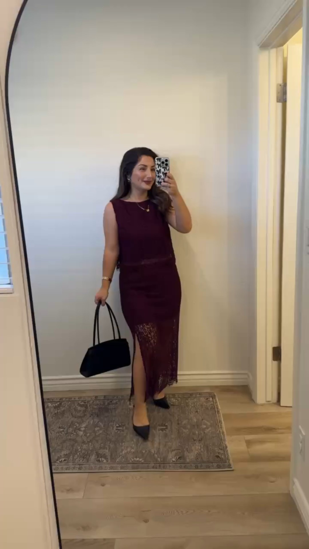 Lace set! 

Top and skirt size small petite 
Necklace use code: Mimiltk

5'0" 140lbs 

#LTKHoliday #LTKSaleAlert #LTKPetite