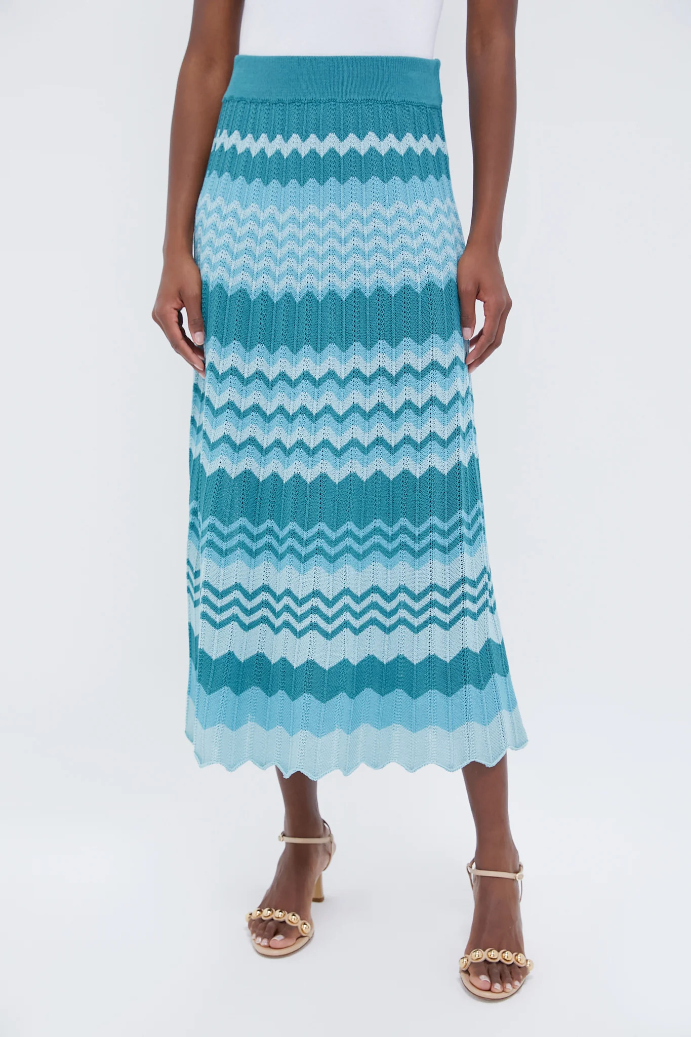 Aqua Crochet Stripe Sylvie Skirt | Tuckernuck (US)