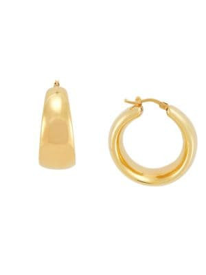 14K Goldplated Sterling Silver Chunky Huggie Earrings | Saks Fifth Avenue OFF 5TH