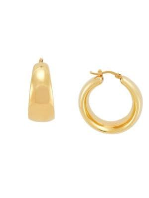 14K Goldplated Sterling Silver Chunky Huggie Earrings | Saks Fifth Avenue OFF 5TH