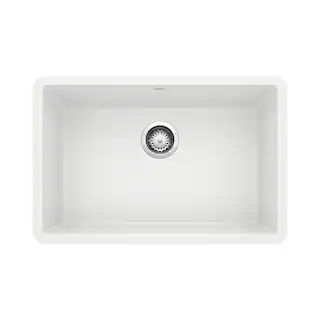 Blanco PRECIS Undermount Granite Composite 27 in. Single Bowl Kitchen Sink in White 522429 | The Home Depot