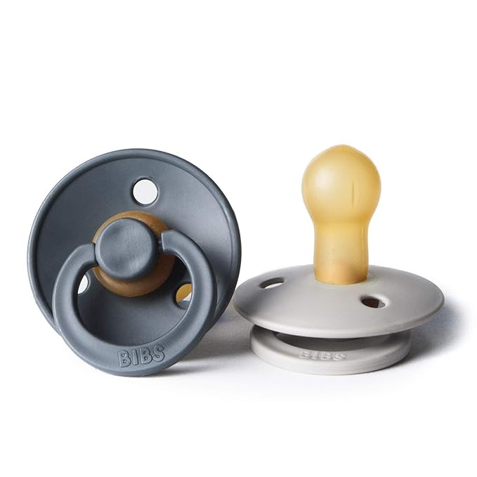 BIBS BPA-Free Natural Rubber Baby Pacifier | Made in Denmark (Iron/Sand, 0-6 Months) 2-Pack | Amazon (US)