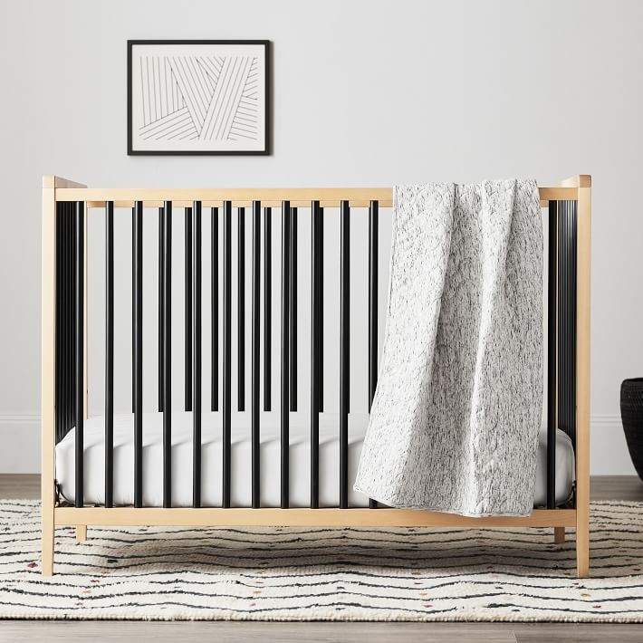Knox Convertible Crib - Natural/Black | West Elm (US)