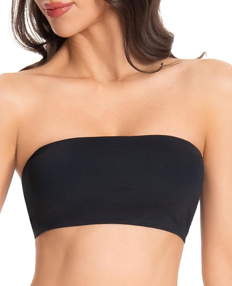 Strapless Bandeau Bras for Women Seamless Stretchy Wireless Bralettes Non-Padded Tube Bra | Amazon (US)
