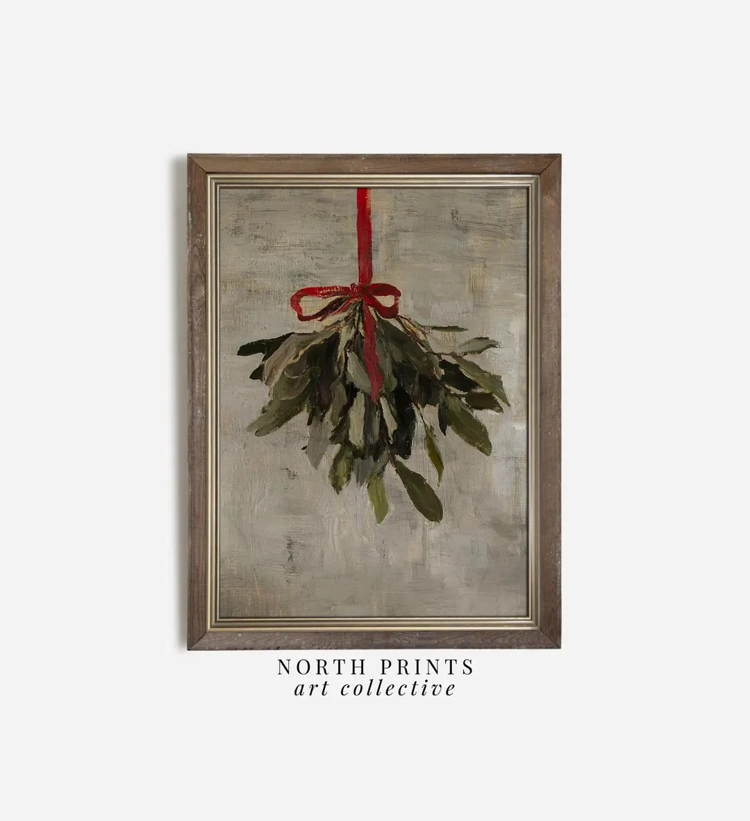 Christmas Mistletoe Winter Farmhouse PRINTABLE Art, Festive Holiday Wall Decor Downloadable Digit... | Etsy (US)