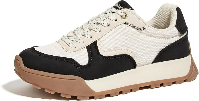LUCKY STEP Women's Platform Canvas Sneaker Casual Lace-up Stylish Tennis Running Retro Classic Tr... | Amazon (US)