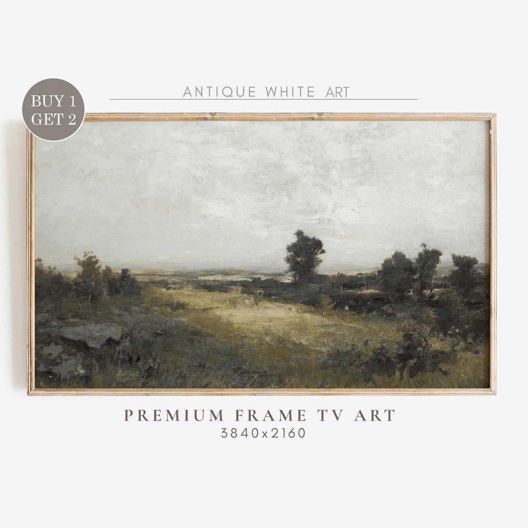 Samsung Frame TV Art Farmhouse TV Art Neutral Field - Etsy | Etsy (US)