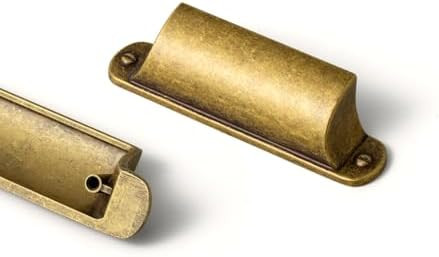 Goo-Ki 6 Pack Antique Brass Cup Pulls for Cabinets & Drawer Kitchen Cabinet Pulls Hardware, 2.52"... | Amazon (US)