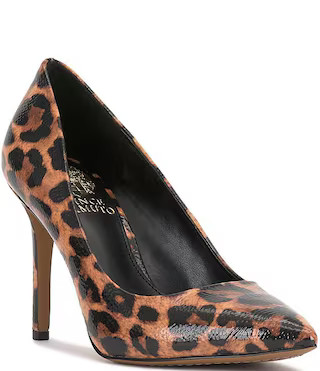 Vince Camuto Savilla Leopard Patent Leather Stiletto Dress Pumps | Dillard's | Dillard's