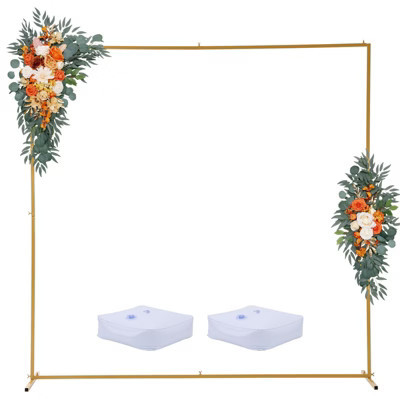 GustoWave Metal Arch Backdrop Stand 8.2FTx8.2FT Square Wedding Arch Stand Stable, Arch Frame Balloon Arch Stand, Gold | Target