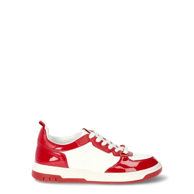 No Boundaries Women’s Lace Up Court Sneakers | Walmart (US)