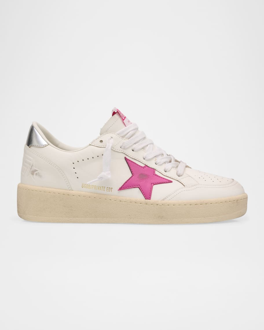 Golden Goose Ballstar Mixed Leather Low-Top Sneakers | Neiman Marcus