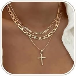 Cross Necklace for Women,Stackable Stacked Stacking Layering Layered Necklaces Dainty Gold Neckla... | Amazon (US)
