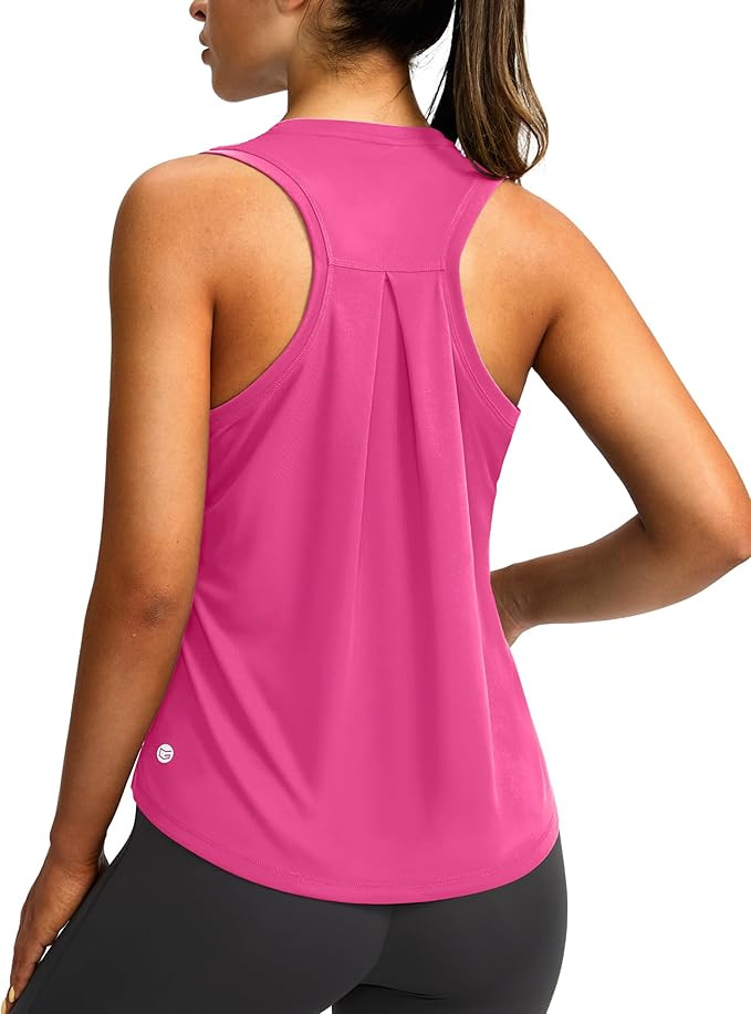 Women's Workout Tops Racerback Athletic Tank Tops Sleeveless Loose Fit Yoga Running Gym Shirts fo... | Amazon (US)