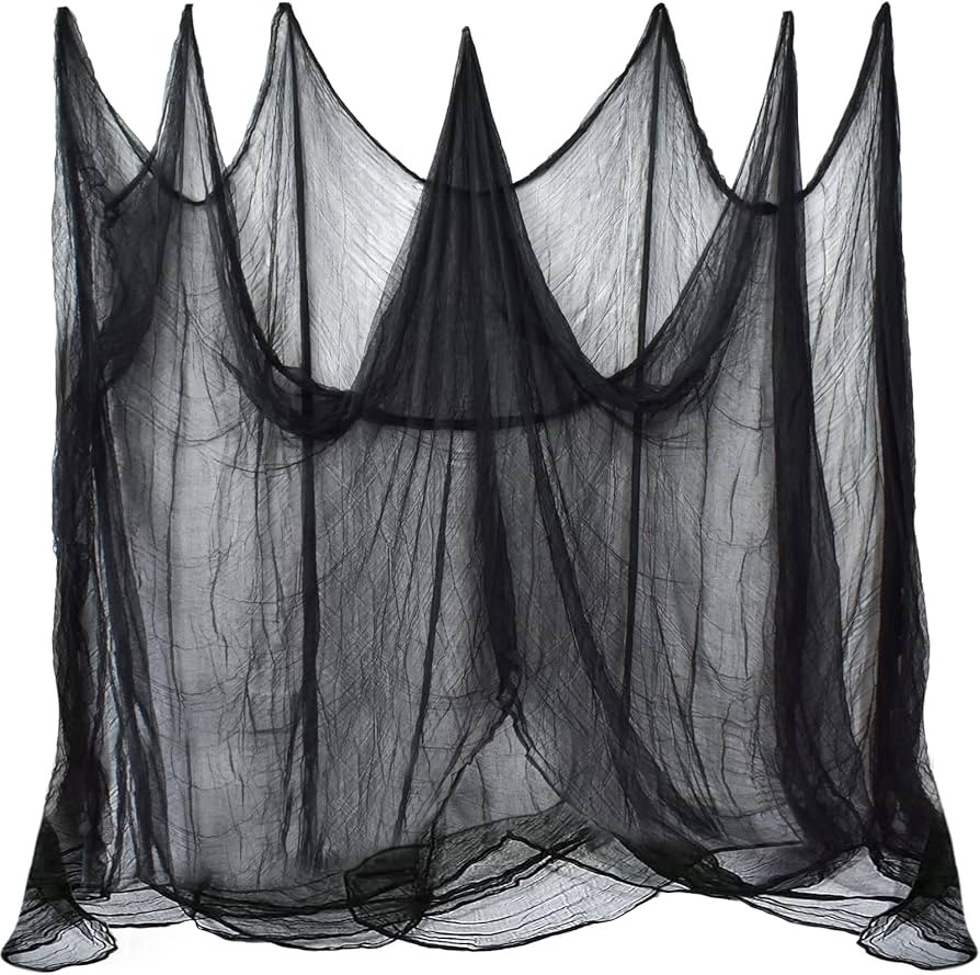 ZeeDix Halloween Black Creepy Cloth 85 x 315in Giant Halloween Home Deco Spooky Scary Gauze Cloth... | Amazon (US)