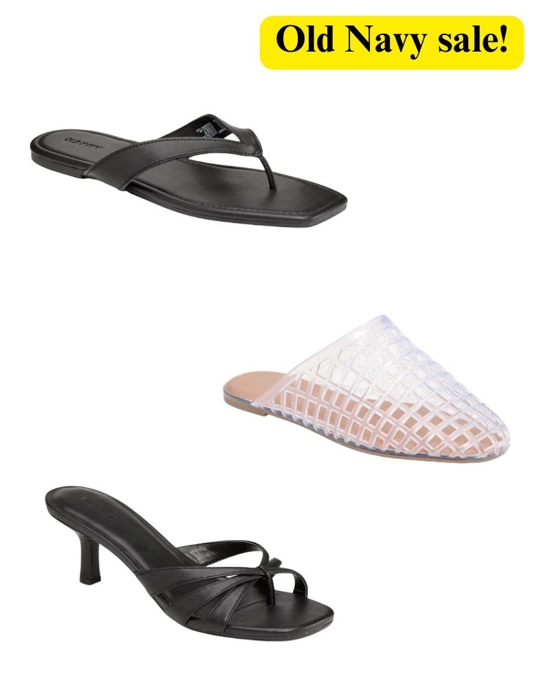 Old navy sale! Summer shoes, jelly miles, kitten heels, sandal, flip flops, black, clear, spring.

#LTKSaleAlert