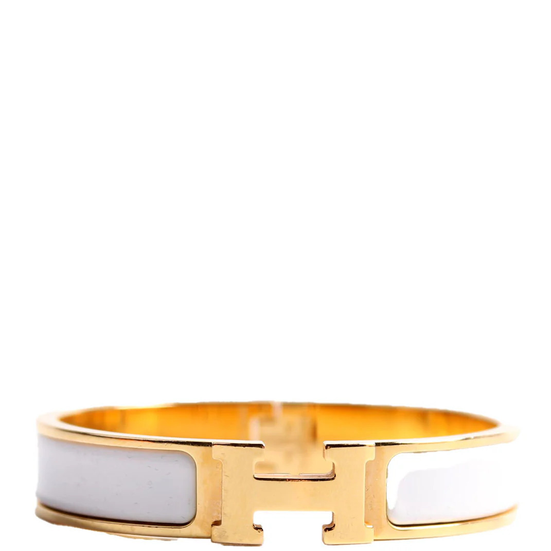 Clic Clac Narrow PM White/Gold | Keeks Designer Handbags