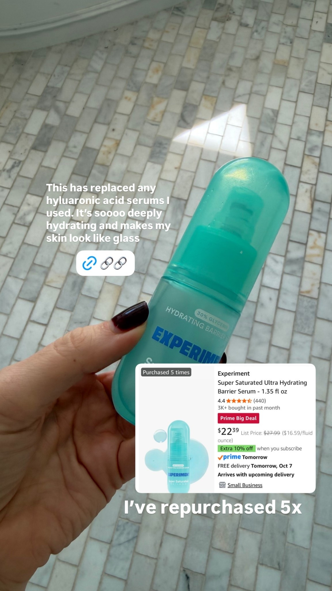 This has replaced any hyluaronic acid serums I used. It’s soooo deeply hydrating and makes my skin look like glass  @experimentwrld  I’ve repurchased 5x