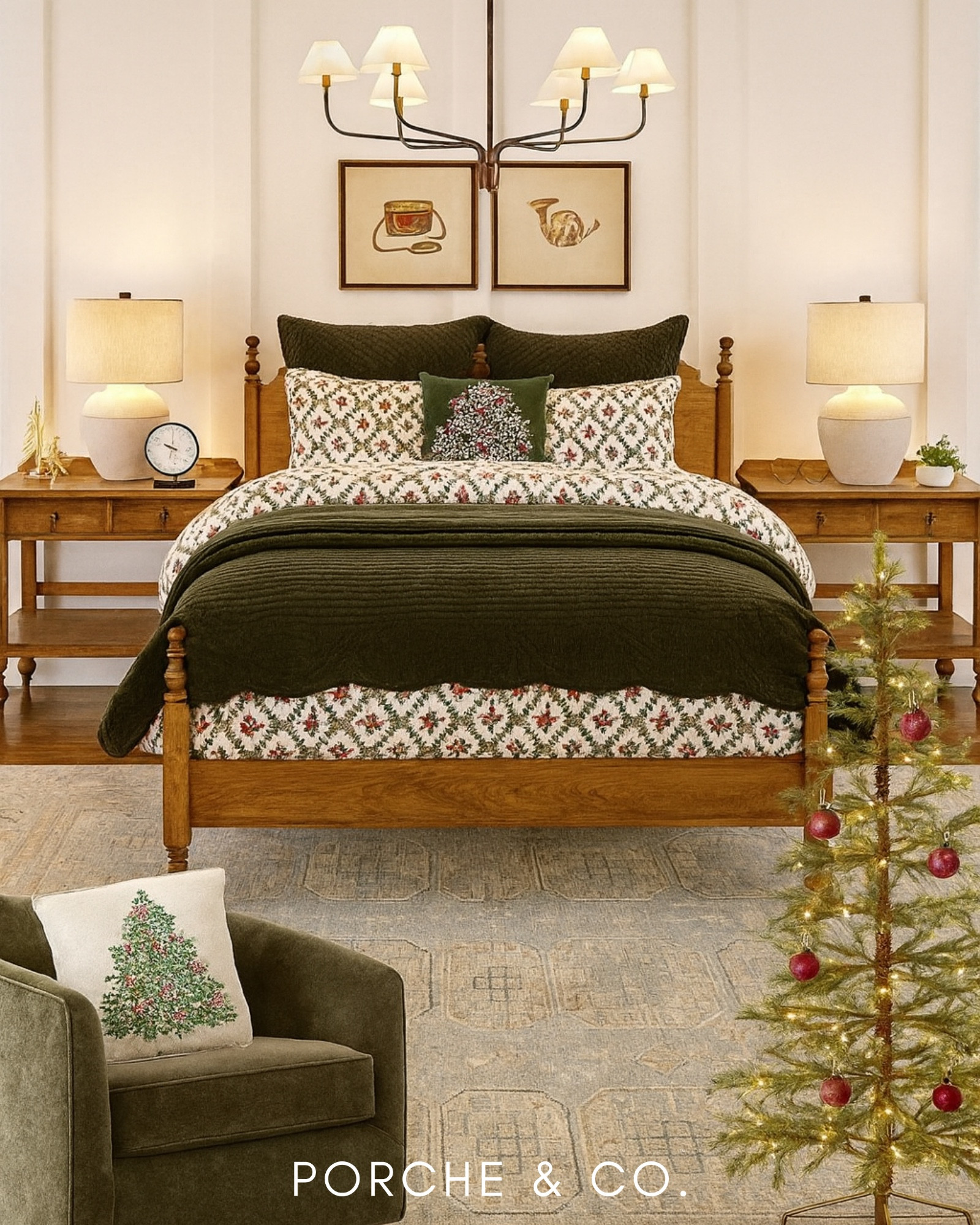 2D vs 3D Holiday Bedroom Curated Collection 🎄✨
From visionboard to reality! Swipe to see the before & after of this cozy Holiday Bedroom Curated Collection — a perfect blend of warm wood tones, olive green velvet, soft neutrals, and festive accents.

This timeless Christmas bedroom design features a vintage-inspired quilt, textured velvet pillows, neutral linen bedding, and a charming mini Christmas tree for that Modern Classic holiday feel. Every detail — from the ceramic table lamps to the greenery and gold accents — brings cozy sophistication to your holiday home.

#porcheandco #visionboard #moodboard #holidaydecor #bedroomdesign #christmasdecor #interiordesign #modernclassicstyle #homedecorideas #seasonaldecor #neutralchristmas #holidayhome #cozyinterior #onlinedesigner #curatedcollection


#LTKSeasonal #LTKHome #LTKStyleTip