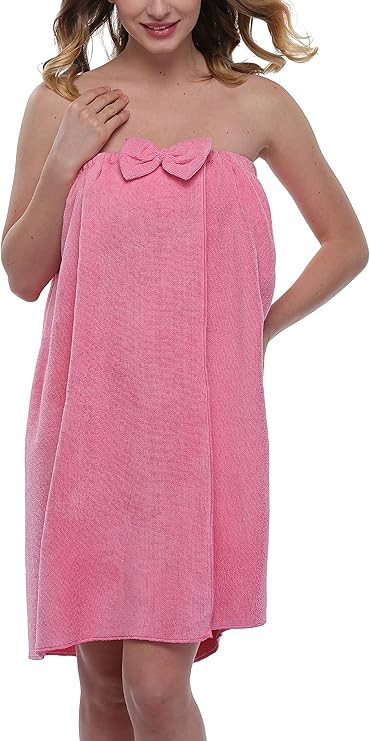 Women's Shower Wrap Robes Spa Body Wrap Bathrobe Ultra Absorbent Cover up Towels | Amazon (US)
